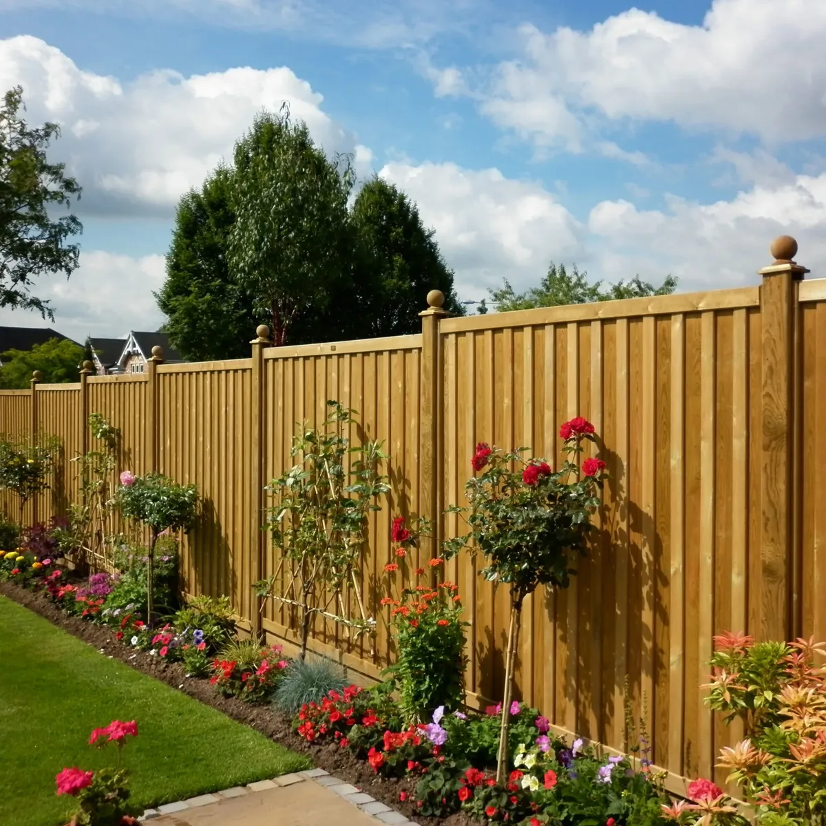 Jacksons Chilham fence panels installed in a Cotswold garden