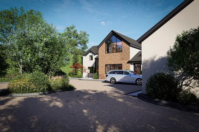 Photoreal 3D garden visualisation 2, produced by the George-Stone Gardens design studio before construction began