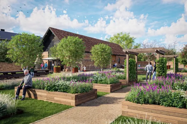 Photoreal 3D garden visualisation 10, produced by the George-Stone Gardens design studio before construction began