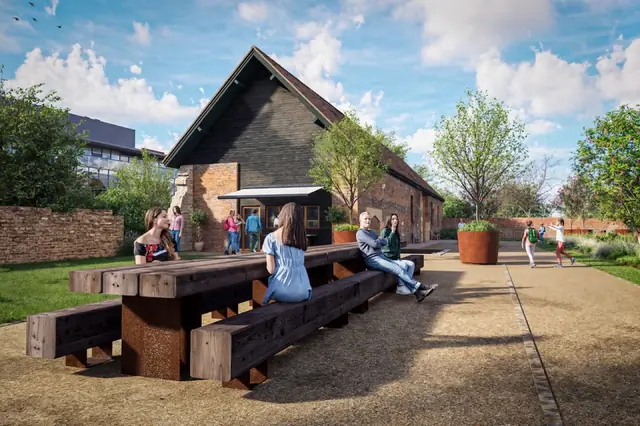 Photoreal 3D garden visualisation 13, produced by the George-Stone Gardens design studio before construction began