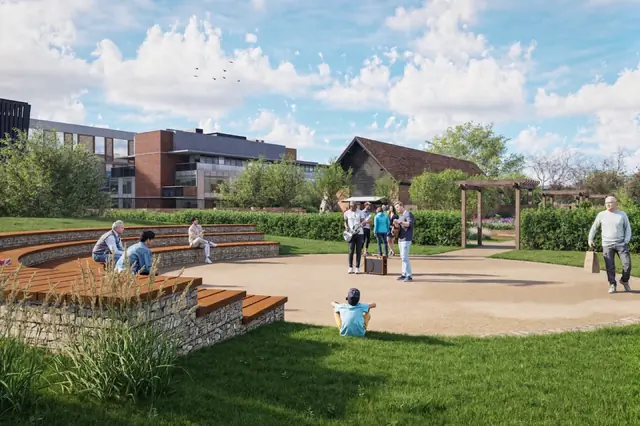 Photoreal 3D garden visualisation 20, produced by the George-Stone Gardens design studio before construction began