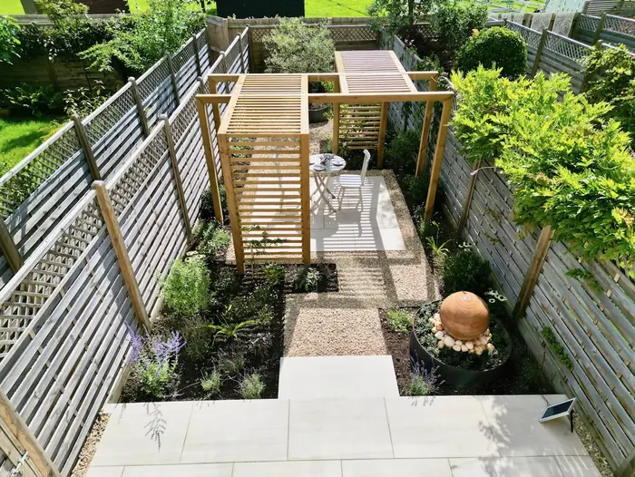 Aerial drone survey of a garden before design work begins