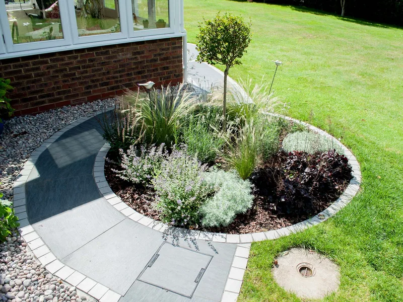 Multiple Seating Zones in Mature Garden — the build