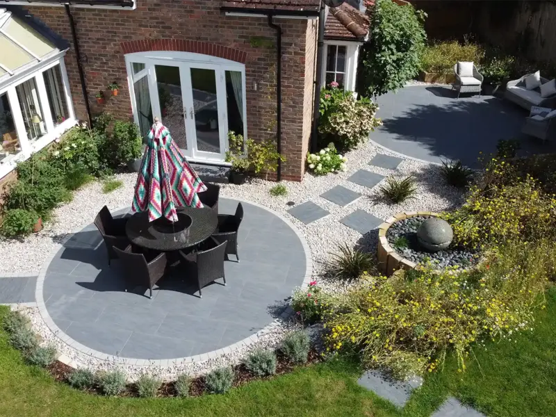 Multiple Seating Zones in a Mature Garden