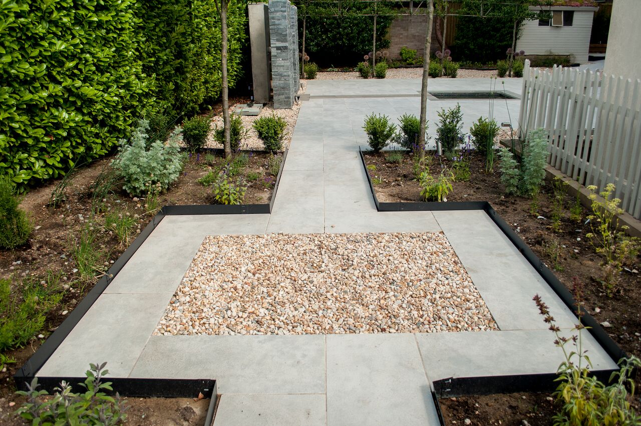 low maintenance garden divided areas