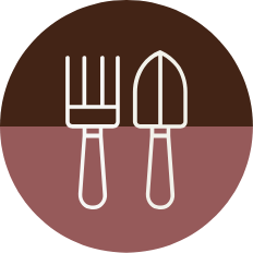 Fork and Shovel Icon Fork and Shovel Icon