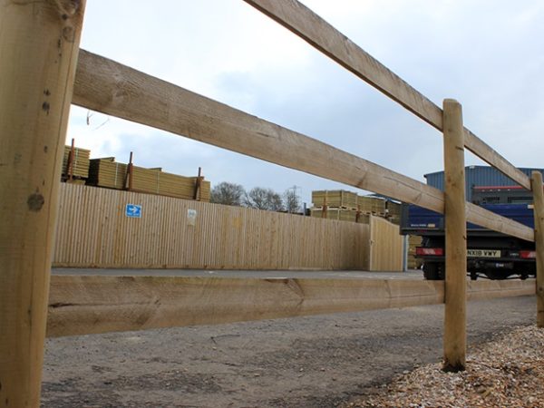 round post and rail fencing