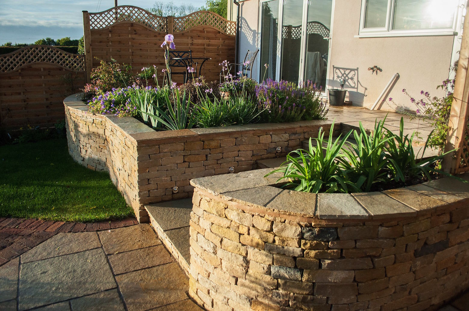 small garden with dry stone wall small garden with dry stone wall