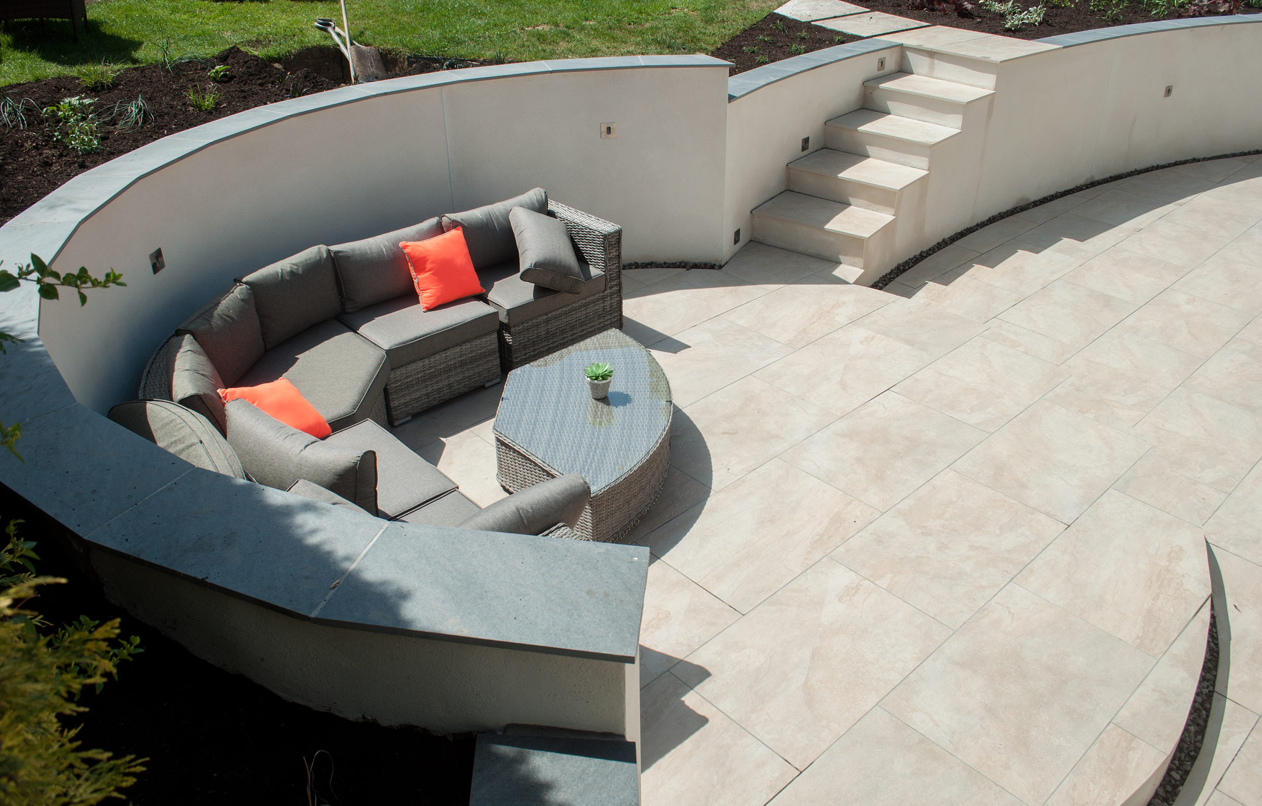 round patio with seating scaled